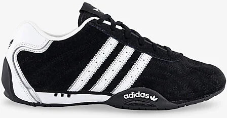 Womens Core Black White Silver Adiracer Suede Low-Top Trainers 5