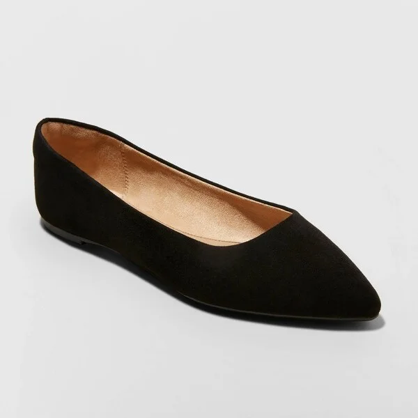 Women's Corinna Ballet Flats with Memory Foam Insole - A New Day™ : Slip-On, Closed Pointed Toe, Non-Marking Outsole
