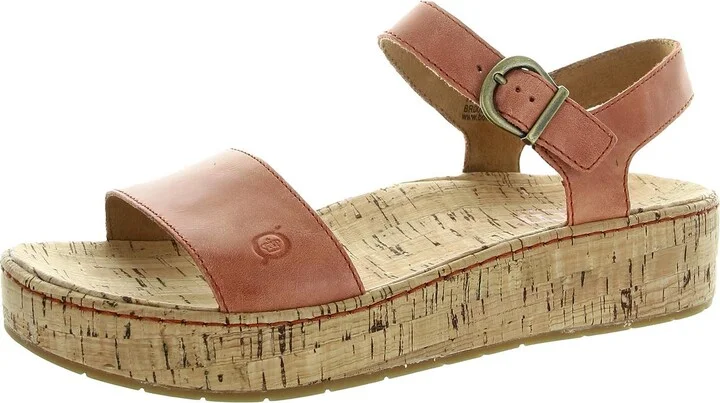 Womens Cork Leather Ankle Strap