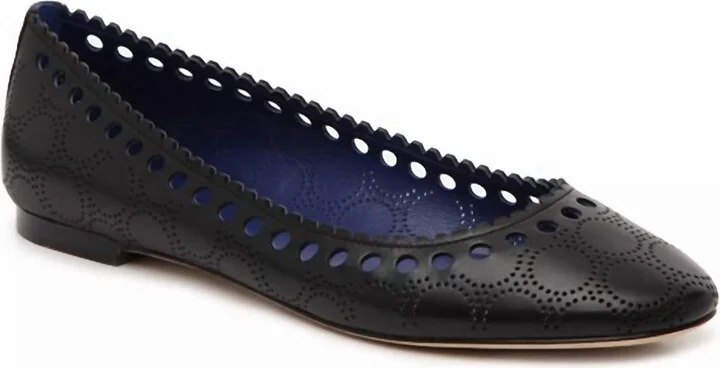 Women's Corolla Ballet Slip On Flats In Black Leather
