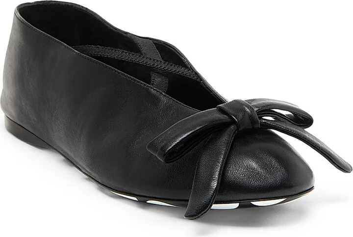 Women's Corsage Leather Ballet Flats - Black - Size 5.5 - Image 2
