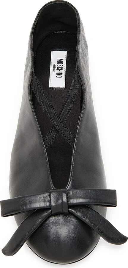 Women's Corsage Leather Ballet Flats - Black - Size 5.5 - Image 4