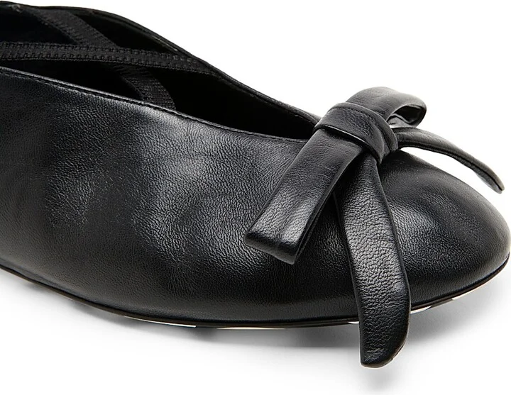 Women's Corsage Leather Ballet Flats - Black - Size 5.5 - Image 5