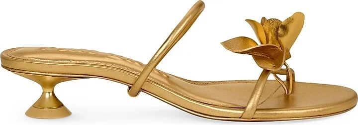 Women's Cosette 35MM Metallic Leather Sandals - Brass - Size 6.5