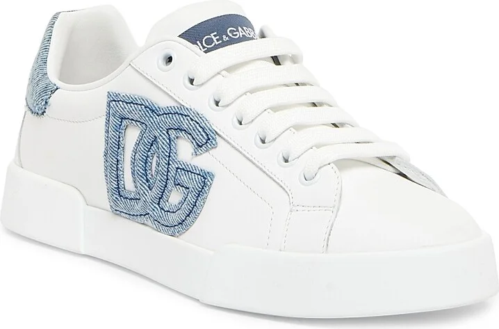 Women's Cotton-Blend Low-Top Sneakers - White - Size 5 - Image 2