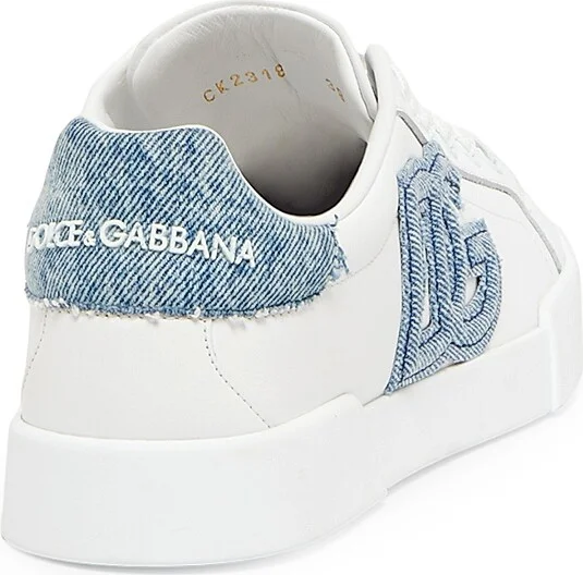 Women's Cotton-Blend Low-Top Sneakers - White - Size 5 - Image 3
