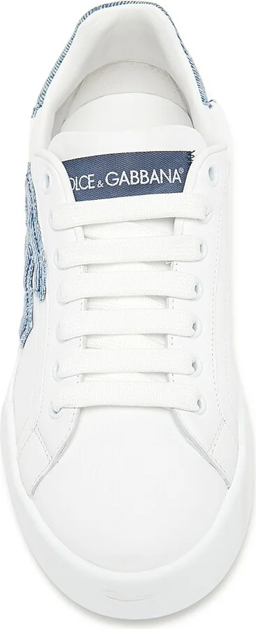 Women's Cotton-Blend Low-Top Sneakers - White - Size 5 - Image 4