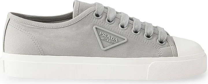 Women's Cotton Gabardine Sneakers - Grey - Size 7