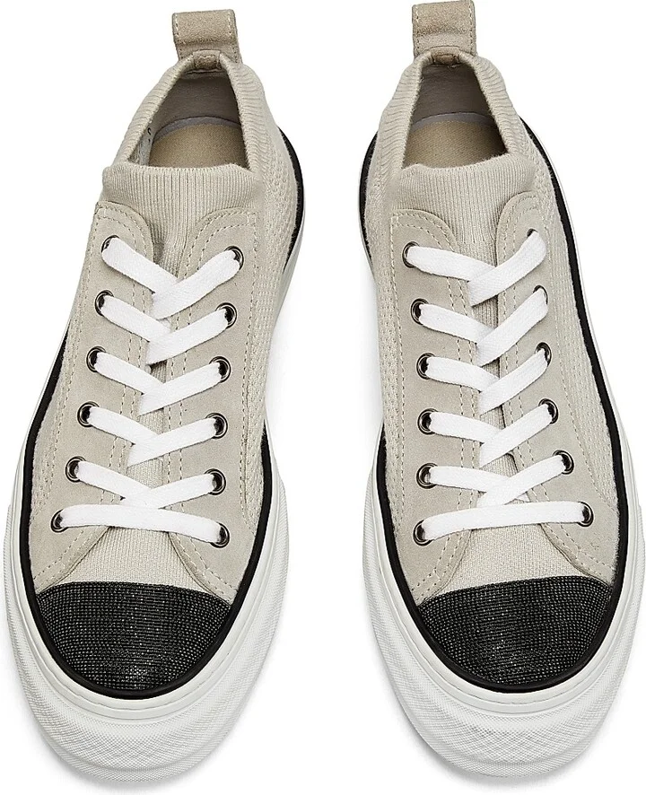 Women's Cotton Knit Sneakers - Grey - Size 6 - Image 4