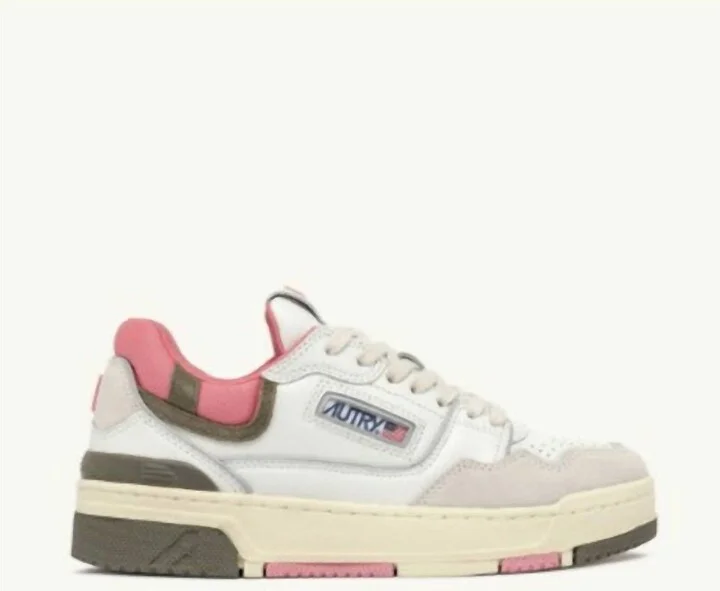 Women's Counter Lock Cord Low Sneakers In White And Geranium
