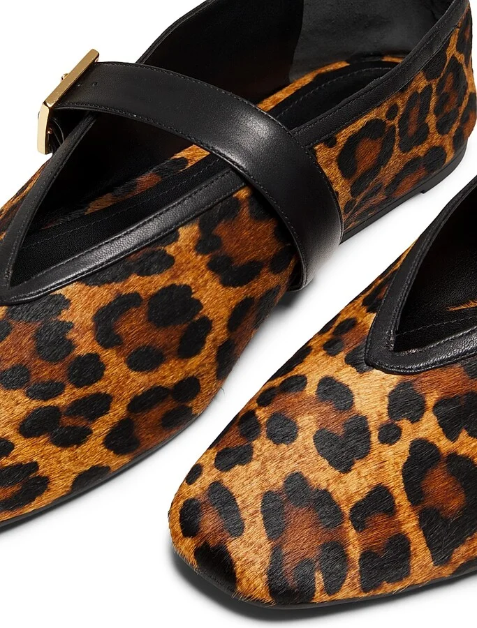 Women's Courtney Printed Calf Hair Ballet Flats - Leopard - Size 6.5 - Image 6