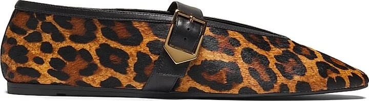 Women's Courtney Printed Calf Hair Ballet Flats - Leopard - Size 6.5