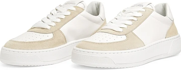 Women's Courtside Low-Top Leather Sneakers - White Beige - Size 10 - Image 2