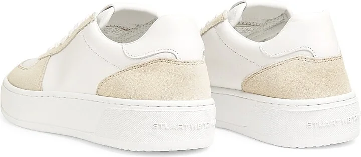 Women's Courtside Low-Top Leather Sneakers - White Beige - Size 10 - Image 3