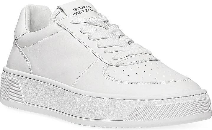 Women's Courtside Low-Top Leather Sneakers - White - Size 12 - Image 2