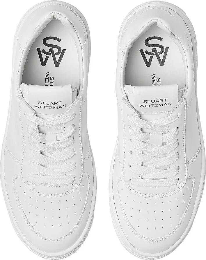 Women's Courtside Low-Top Leather Sneakers - White - Size 12 - Image 4