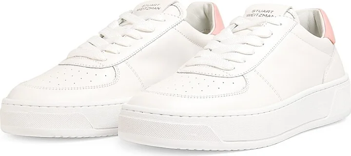 Women's Courtside Low-Top Leather Sneakers - White - Size 12 - Image 5