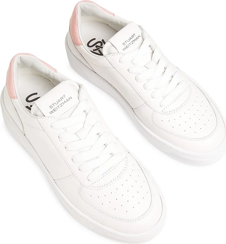 Women's Courtside Low-Top Leather Sneakers - White - Size 12 - Image 7