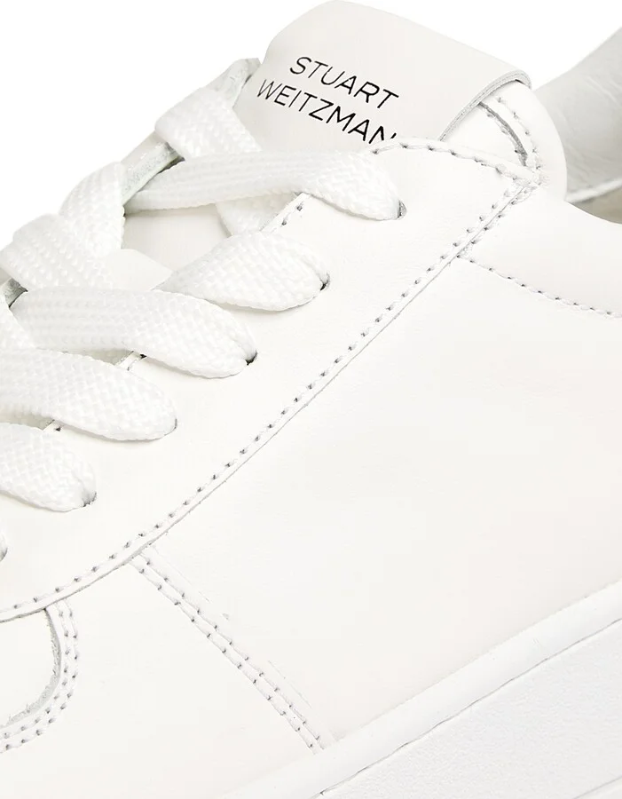 Women's Courtside Low-Top Leather Sneakers - White - Size 12 - Image 8