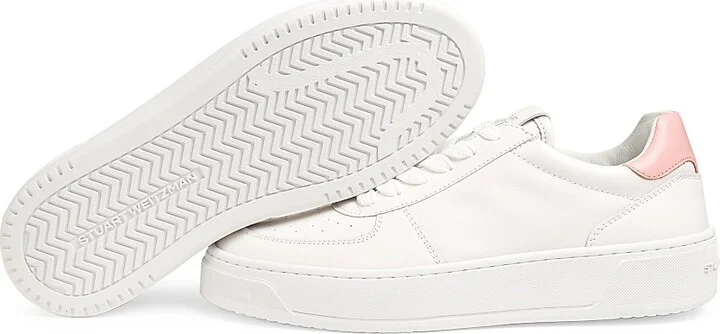 Women's Courtside Low-Top Leather Sneakers - White - Size 12 - Image 9