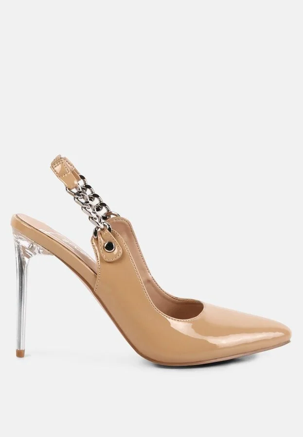 Womens Coveted Stiletto Heeled Slingback Sandals