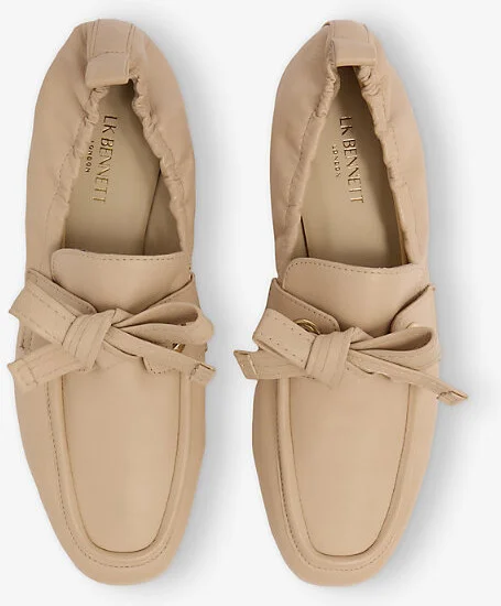Womens Cre-Cream Maude Bow-Embellished Leather Loafers Eur 39 / 6 Uk Women - Image 2