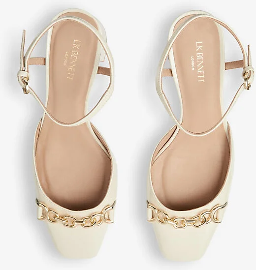 Womens Cre-Cream Mindy Snaffle-Hardware Patent-Leather Court Shoes Eur 37 / 4 Uk Women - Image 2