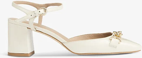Womens Cre-Cream Mindy Snaffle-Hardware Patent-Leather Court Shoes Eur 37 / 4 Uk Women
