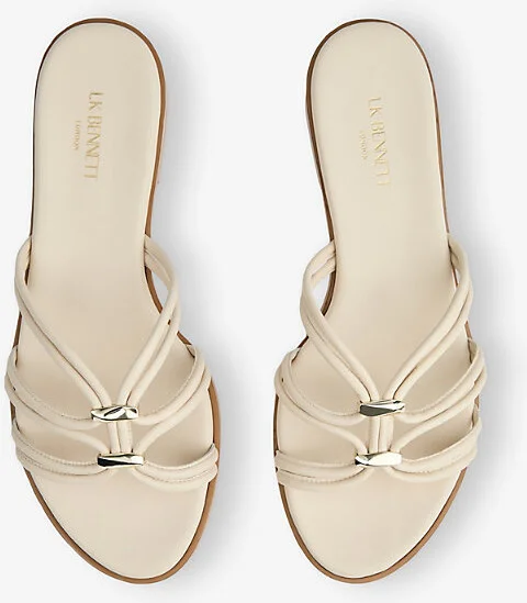 Womens Cre-Cream Tianey Leather Flat Sandals Eur 39 / 6 Uk Women - Image 2