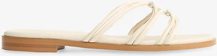 Womens Cre-Cream Tianey Leather Flat Sandals Eur 39 / 6 Uk Women