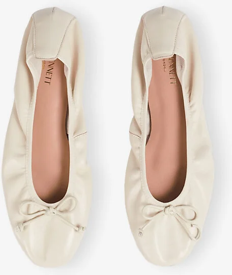 Womens Cre-Cream Trilly Leather Ballerina Flats Eur 37 / 4 Uk Women - Image 2