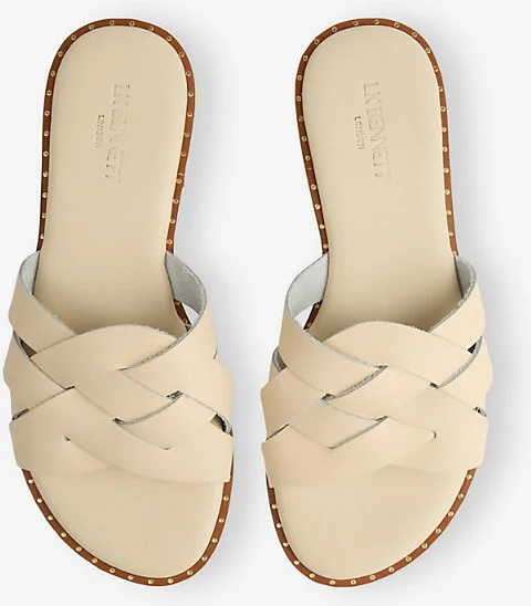 Womens Cre-Ecru Amara Leather Flat Sandals Eur 39 / 6 Uk Women - Image 2