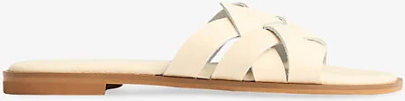 Womens Cre-Ecru Amara Leather Flat Sandals Eur 39 / 6 Uk Women