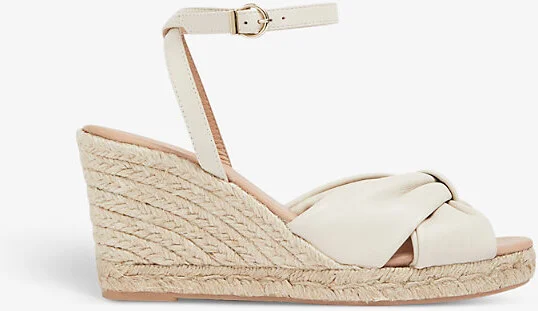 Womens Cre-Ecru Angela Leather Espadrille Sandals Eur 37 / 4 Uk Women