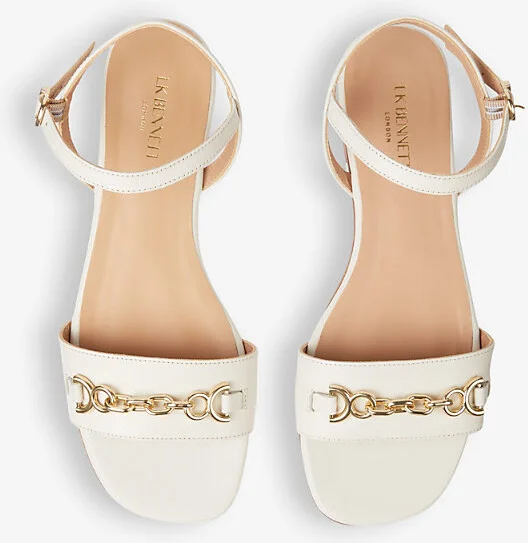Womens Cre-Ecru Kelly Snaffle-Embellished Flat Leather Sandals Eur 39 / 6 Uk Women - Image 2