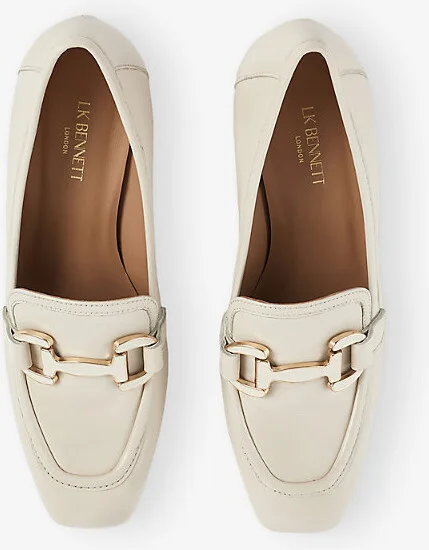 Womens Cre-Ecru Luca Snaffle-Embellished Heeled Leather Courts Eur 38/5 Uk Women - Image 2