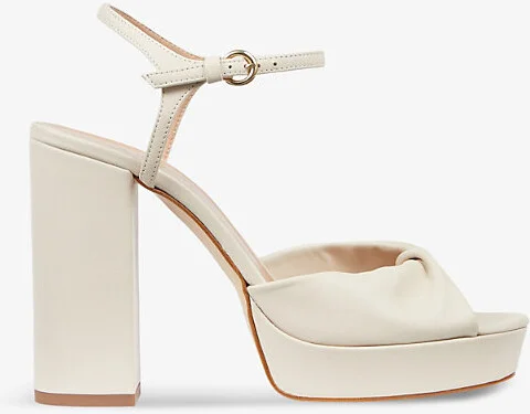 Womens Cre-Ecru Rosa Twisted Leather Platform Sandals Eur 38/5 Uk Women