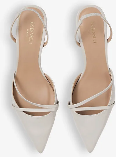 Womens Cre-Pearl Madely Double-Strap Kitten-Heel Leather Court Shoes Eur 37 / 4 Uk Women - Image 2