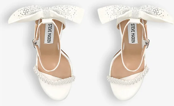 Womens Cream Bellarosa Bow-Embellished Heeled Satin Sandals Eur 39 / 6 Uk Women - Image 2