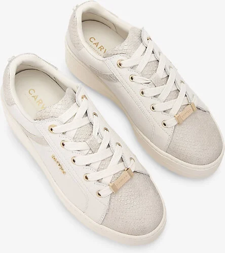 Womens Cream Comb Perenne Branded Low-Top Leather Trainers Eur 37 / 4 Uk Women - Image 2
