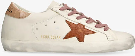 Womens Cream Comb Superstar 12117 Star-Appliqué Leather Low-Top Trainers Eur 38/5 Uk Women