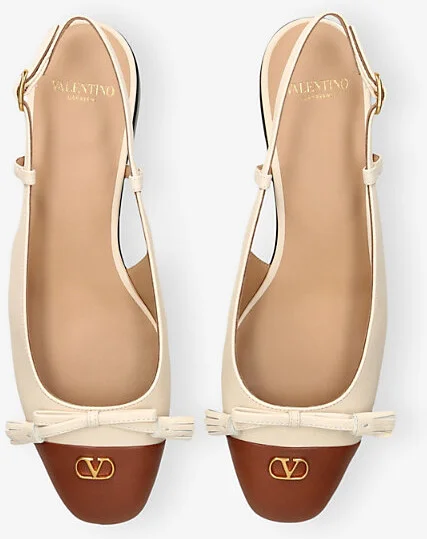 Womens Cream Comb Valet Du Roi 25 Slingback Leather Ballerina Flats Eur 39.5 / 6.5 Uk Women - Image 2