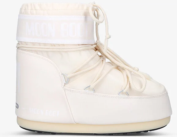 Womens Cream Icon Low 2 Lace-Up Nylon Ankle Snow Boots Eur 36 / 3 Uk Women