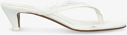 Womens Cream Kalliope Lace-Trim Heeled Sandals Eur 37.5 / 4.5 Uk Women