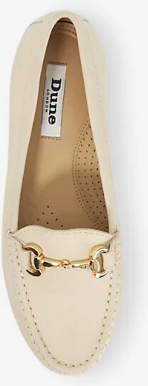 Womens Cream Leather Glenniee Snaffle-Embellished Suede Lloafers Eur 36 / 3 Uk Women - Image 2