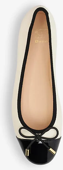 Womens Cream-Leather Highest Bow-Embellished Leather Ballet Flats Eur 41 / 8 Uk Women - Image 2