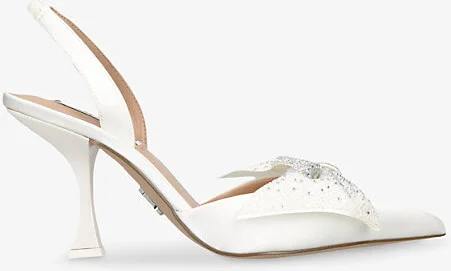 Womens Cream Nite Owl Bow-Embellished Satin Courts Eur 37 / 4 Uk Women