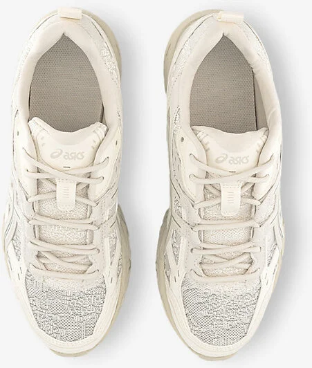 Womens Cream Pure Silver Gel-Nunobiki Faux-Leather and Mesh Low-Top Trainers 6 - Image 2