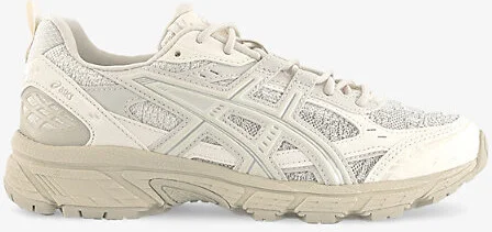 Womens Cream Pure Silver Gel-Nunobiki Faux-Leather and Mesh Low-Top Trainers 6