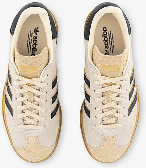 Womens Cream White Black Sand S Gazelle Bold Suede Low-Top Trainers Eur 40.5 / 7.5 Uk Women - Image 2